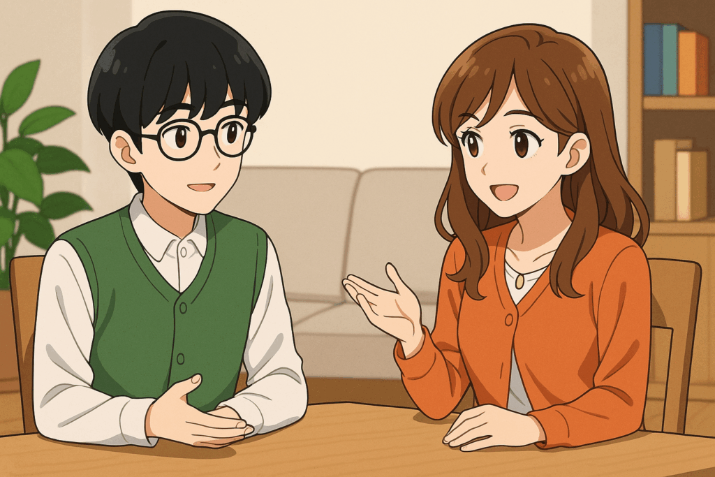 話し合う夫婦